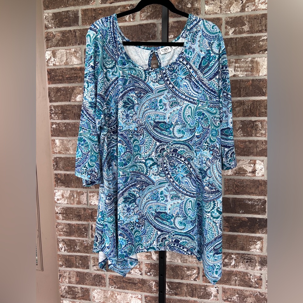 Very soft, Blue Paisley Women’s Tunic.  Stretchy